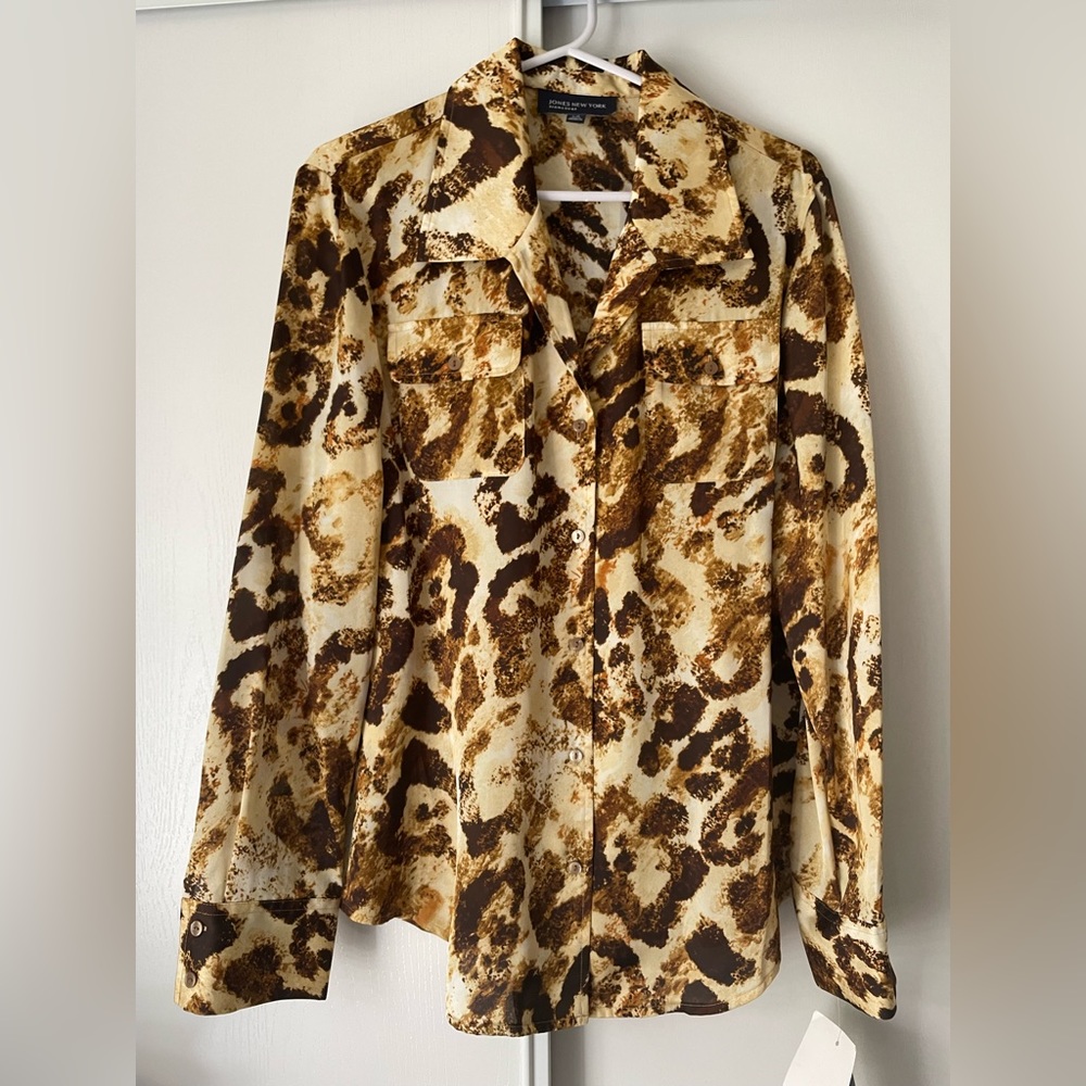 100% Silk button-down blouse